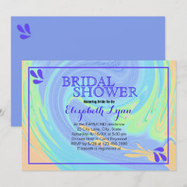 パステルカラフルスワールブライダルシャワーテンプレート 招待状