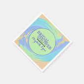 パステルカラフルスワールブライダルシャワー スタンダードカクテルナプキン (角)