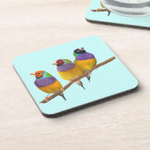 パステルカラフルズのグールディアンフィンチ コースター (左側)