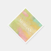 パステルカラフルズカラーブロックカスタムパーティー スタンダードカクテルナプキン (角)