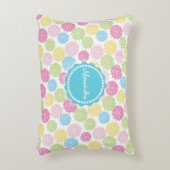 パステルカラフルダリア花のパターン名 アクセントクッション (正面(垂直))