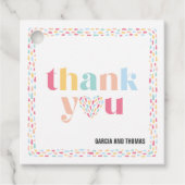 パステルカラフルツインズベビーシャワーありがとう フェイバータグ (正面)