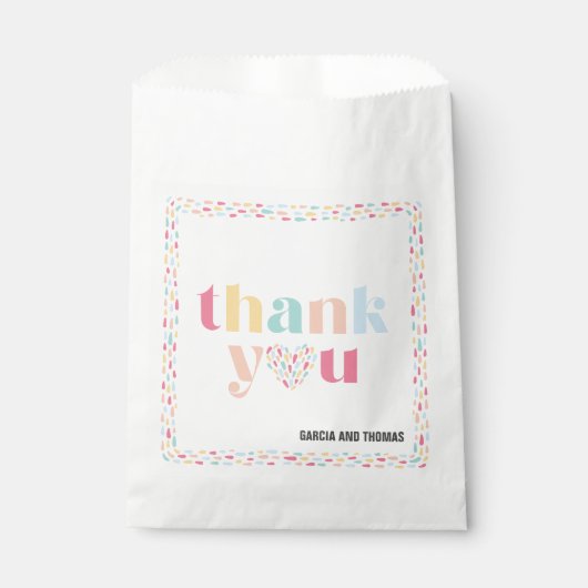パステルカラフルツインズベビーシャワーありがとう フェイバーバッグ (正面)