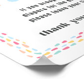 パステルカラフルツインズベビーシャワーおむつラッフル ポスター (角)