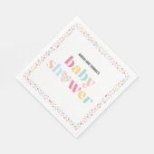 パステルカラフルツインズベビーシャワーパーソナライズされた スタンダードランチョンナプキン (角)