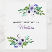 パステルカラフルトンズブーケ ワインラベル (シングルラベル)