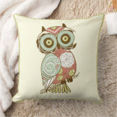 パステルカラフルトーンレトロフローラフクロウ クッション (ブランケット)