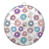 パステルカラフルドーナッツピンクとブルーイラストレーション ダーツボード (正面)