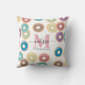パステルカラフルドーナツ&スプリンクルズモノグラム クッション (裏面)