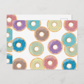 パステルカラフルドーナツ&パラストレスパターン シーズンポストカード (正面/裏面)