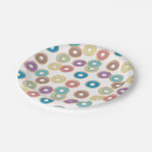 パステルカラフルドーナツ&パラストレスパターン ペーパープレート (アングル)