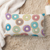 パステルカラフルドーナツ&パラストレスパターン ランバークッション (ブランケット)