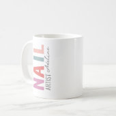 パステルカラフルネイルアーティスト名動機引用文 コーヒーマグカップ (正面左)