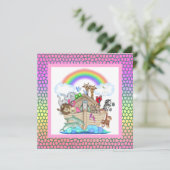 パステルカラフルノアアークパーティの招待状 招待状 (スタンド正面)