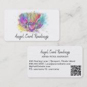 *~*パステルカラフルハートエンジェルウィングスAP78 QR 名刺 (正面/裏面)