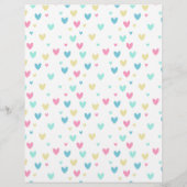 パステルカラフルハートズオールスクラップブック紙 (裏面)