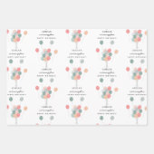 パステルカラフルバルーンモダン誕生日名の年齢 ラッピングペーパーシート (正面3)