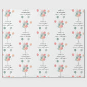 パステルカラフルバルーンモダン誕生日名の年齢 ラッピングペーパー (フラット)