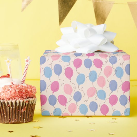 パステルカラフルバルーン ラッピングペーパー (誕生日パーティー)