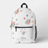 パステルカラフルパーティーバルーン名前をカスタムする学校 プリントバックパック (正面)