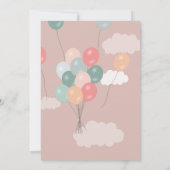 パステルカラフルパーティーバルーン赤ちゃんシャワー 招待状 (裏面)