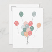 パステルカラフルパーティーバルーン シーズンポストカード (正面/裏面)
