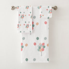 パステルカラフルパーティーバルーン バスタオルセット