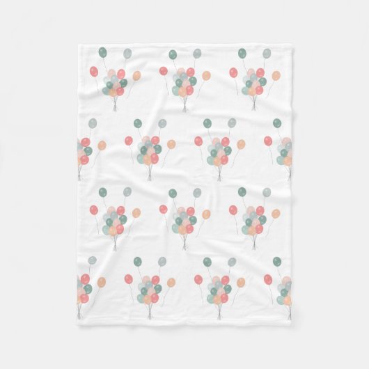 パステルカラフルパーティーバルーン フリースブランケット (正面)