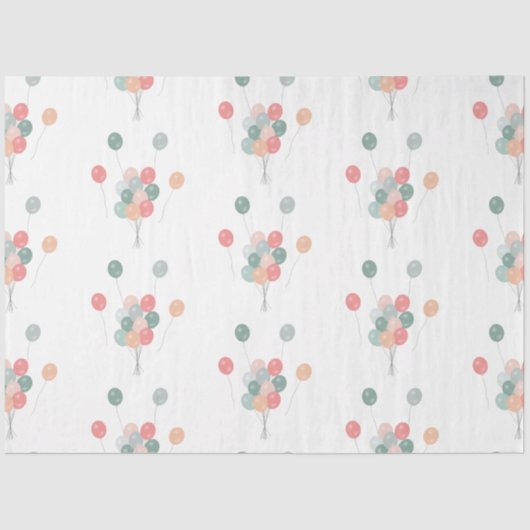 パステルカラフルパーティーバルーン 薄葉紙 (正面)