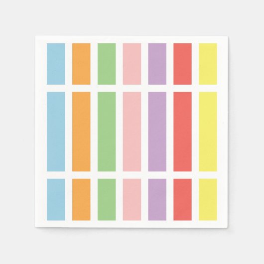 パステルカラフルヒュース スタンダードカクテルナプキン (正面)