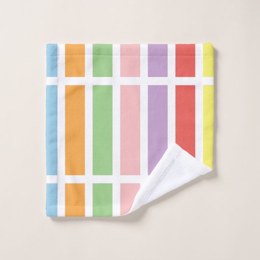パステルカラフルヒュース バスタオルセット (ウォッシュタオル)