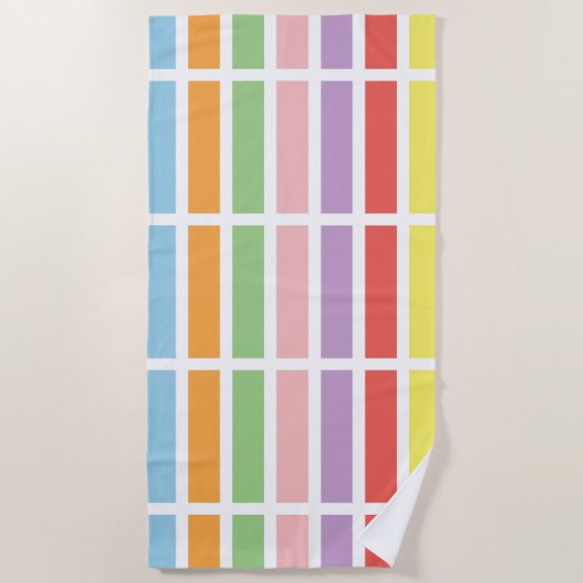 パステルカラフルヒュース ビーチタオル (正面)