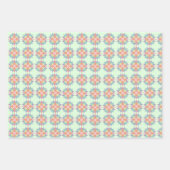 パステルカラフルピンクの花のパターンのカスタマイズ可能 ラッピングペーパーシート (正面3)