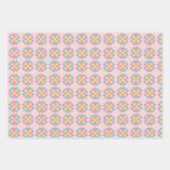 パステルカラフルピンクの花のパターンのカスタマイズ可能 ラッピングペーパーシート (正面2)