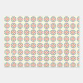 パステルカラフルピンクの花のパターンのカスタマイズ可能 ラッピングペーパーシート (正面)