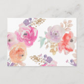 パステルカラフルフラワーウェディングレセプションカード エンクロージャーカード (裏面)