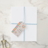 パステルカラフルフラワーベビーシャワーパーティー ギフトタグ (より糸付き)