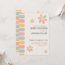 パステルカラフルフラワーベビーシャワーパーティー