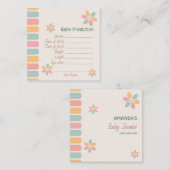 パステルカラフルフラワーベビーシャワーベビー予測 エンクロージャーカード (正面/裏面)