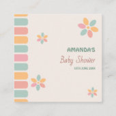 パステルカラフルフラワーベビーシャワー予約リクエスト エンクロージャーカード (裏面)