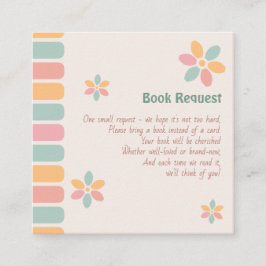 パステルカラフルフラワーベビーシャワー予約リクエスト エンクロージャーカード