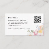 パステルカラフルフローラの結婚詳細QRコード エンクロージャーカード (正面)