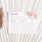 パステルカラフルフローラブライダルシャワーレシピカード エンクロージャーカード