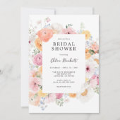 パステルカラフルフローラブライダルシャワー 招待状 (正面)