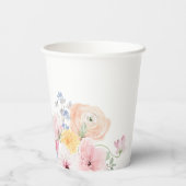 パステルカラフルフローラブライダルシャワー 紙コップ (裏面)