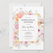 パステルカラフルフローラリハーサルディナー 招待状 (正面)