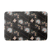 パステルカラフルフローラ蝶バティックパターン バスマット (正面)