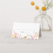 パステルカラフルフローラ プレイスカード (正面)