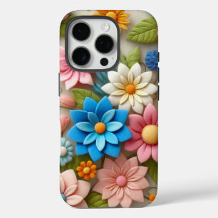 パステルカラフルフローラ iPhone 16 PROケース