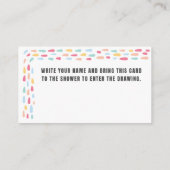 パステルカラフルベビーシャワーおむつラッフルカード エンクロージャーカード (裏面)